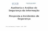 Auditoria e Análise de Segurança da Informação Resposta a ... · Auditoria e Análise de Segurança da Informação Resposta a Incidentes de Segurança Prof. José Maurício S.