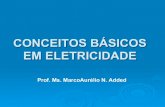 CONCEITOS BÁSICOS EM ELETRICIDADE - marcoadded.com.brmarcoadded.com.br/wp-content/uploads/2016/09/1aula-Conceitos-Basic... · tornando-se carregado negativamente (Ânion -) ... tornando-se