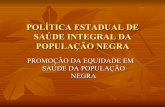 POLÍTICA ESTADUAL DE SAÚDE INTEGRAL DA ... - saude…E7%E3omulheres... · consistente sobre a Saúde da Mulher Negra no Brasil. Analise dos dados socioeconômicos das mulheres negras