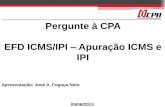 Pergunte à CPA EFD ICMS/IPI Apuração ICMS e IPI§ão ICMS e IPI.pdf · A forma de declarar o ajuste, utilizando a tabela 5.3 ou a tabela 5.1, depende ... conforme a combinação