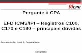 Pergunte à CPA EFD ICMS/IPI Registros C100, C170 e C190 ...netcpa.com.br/noticias/anexos/13.05.2013-PergunteaCPA_NFE_Orient... · fiscais de saída deverá ser utilizada a Tabela