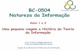 BC-0504 Natureza da Informaçãoprofessor.ufabc.edu.br/~francisco.massetto/ni/Aula1.pdf · Revolução Industrial •1769 Watt ... •Pesquisa para aumentar eficiência das máquinas.