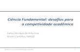 Ciência Fundamental: desafios para a competividade acadêmicabrito/artigos/BRITO-cfundamental-20100526.pdf · –Menos numerologia; ... Escola São Paulo de Estudos Avançados em