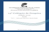 14º Colóquio de Pesquisa - ppgmufrj.files.wordpress.com · Vol. 1 – Educação Musical e Musicologia Rio de Janeiro, 2016 . Anais do 14º Colóquio de Pesquisa Volume 1 ± Educação
