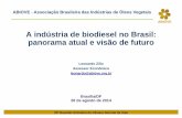 A indústria de biodiesel no Brasil: panorama atual e ... · haja vista a agregação de valor aos derivados da soja e das carnes: Fonte: ABIOVE, ABOISSA ... ü Há distribuição