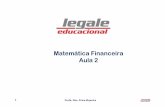 Matemática Financeira Aula 2 - legale.com.br · Taxa Nominal e Efetiva. 17 Profa. Msc. Érica Siqueira ... • A taxa real anual foi equivalente a 9,09%. Exemplo de Taxa Real e Aparente.