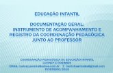 EDUCAÇÃO INFANTIL DOCUMENTAÇÃO GERAL: … · instrumento de acompanhamento e registro da coordenaÇÃo pedagÓgica junto ao professor ... avaliaÇÃo da aprendizagem dos educandos,