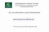 Aula MSP6 Materiais Poliméricos - hostel.ufabc.edu.brhostel.ufabc.edu.br/~jeverson.teodoro/archives/anteriores/ESTO006... · Molécula de Polietileno. ... polidispersão (que sempre