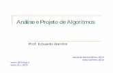 Análise e Projeto de Algoritmos - ufjf.br · Foco principal: Projeto de Algoritmos (70 pontos) Programa de Pós-Graduação em Ciência da Computação – DCC ... Exemplo de Análise