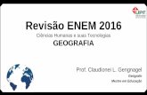 Revisão ENEM 2016 - novoportal.upf.brnovoportal.upf.br/_uploads/Conteudo/Revisão Geografia - Intensivo... · Ciências Humanas e suas Tecnologias ... •Energia: uso e produção