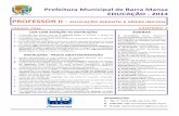PROFESSOR II - EDUCAÇÃO INFANTIL E SÉRIES INICIAISconcursos.biorio.org.br/barramansa2014/arquivos/provas/PROFESSOR II... · PROFESSOR II - EDUCAÇÃO INFANTIL E SÉRIES INICIAIS