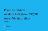 Plano de Estudos Analista Judiciário - TRT/SP Área ... · Segunda Terça Quarta Quinta Sexta Sábado Domingo Meta 1 Questões de Português FCC: Aulas 1 a 6 Meta 2 Administração