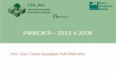 PMBOK 2013 x 2008 - jcboyadjian.files.wordpress.com · É autor do livro eletrônico de Gerenciamento de Projetos da Ed. ... PMBOK 2013 •CICLOS DE VIDA ... Número de Processos