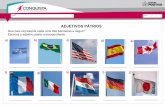 ADJETIVOS PÁTRIOS - editorapositivo.com.br · ADJETIVOS PÁTRIOS Que país representa cada uma das bandeiras a seguir? Escreva o adjetivo pátrio correspondente. a) ©123RF/flaperval