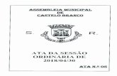 CASTELO BRANCO DE S :a ASSEMBLEIA MUNICIPAL · Exército — Brigada de Intervenção: Convite para a cerimónia de entrega de Estandarte Nacional à FND/QRF/RSM, em Castelo Branco.