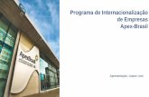 Programa de Internacionalização de Empresas Apex-Brasil · transmissão ao vivo –discussão sobre temas relevantes para a internacionalização. -Passaporte para o Mundo –plataforma