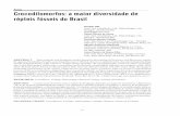 ACrocodilomorfos: A maior diversidade de répteis fósseis ... · A maior diversidade de répteis fósseis do Brasil. ... Paleontologia e a Sistemática) a apresentação do conhecimento