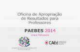 Apresentação do PowerPoint - paebes.caedufjf.net · 2014 Língua Portuguesa, Leitura, Escrita e Matemática. PAEBES 2014 8 Desenho da Avaliação ... •Planejamento das ações
