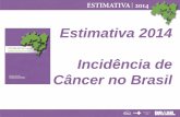 Estimativa 2014 Incidência de Câncer no Brasil · Taxas brutas de incidência das localizações primárias* estimadas para 2014, em mulheres, Brasil. * Exceto pele não melanoma