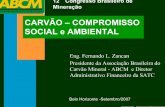 CARVÃO – COMPROMISSO SOCIAL e AMBIENTALibram.org.br/sites/700/784/00000986.pdf · ¾Parcerias : PROEP/MEC; SENAI (1959); Empresas; Sindicatos Patronais; Instituições Italianas