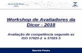 Workshop de Avaliadores da Dicor - 2018inmetro.gov.br/credenciamento/eventos-cgcre/7Workshop/07_Avaliacao... · Environmental), Delphi technique, ... Conhecimento Funções de certificação