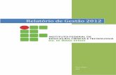 Relatório de Gestão 2012 - IFSULDEMINAS · Cléber Ávila Barbosa (Pró-Reitor de Extensão) José Jorge Guimarães Garcia (Pró-Reitor de Administração e Planejamento) Mauro