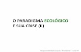 O PARADIGMA ECOLÓGICO E SUA CRISE (II) · O PARADIGMA ECOLÓGICO E SUA CRISE (II) Objetivos da aula Compreender a mudança de paradigma que deu origem à uma visão de mundo ecológica
