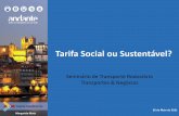 Tarifa Social ou Sustentável? · TRANSPORTE PÚBLICO DE PASSAGEIROS ... Representa a solução para aqueles em que o ... •Para a definição desta tarifa têm que ser