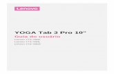 YOGA Tab 3 Pro 10 - usermanual.wiki · Mantenha pressionado o botão Liga/Desliga e o botão Baixar volume ao mesmo ... Você terá de configurar a conta de email na primeira vez