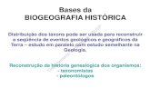 Bases da BIOGEOGRAFIA HISTÓRICA - ib.usp.br · Bases da . BIOGEOGRAFIA HISTÓRICA. Distribuição dos táxons pode ser usada para reconstruir a seqüência de eventos geológicos