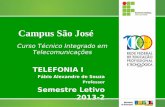 TELEFONIA I - sj.ifsc.edu.brfabiosouza/Tecnico/Integrado/Telefonia1/Aula... · Bibliografia 2/2 • [1] Apostila de Telefonia 1, IFSC 2012. • [2] JESZENSKY, Paul Jean Etienne, Sistemas