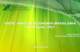 VINTE ANOS DE ECONOMIA BRASILEIRA Atualização 2017 · O quadro da economia brasileira não é alentador. À frustrada tentativa de ajuste fiscal levada a cabo em 2015 acrescentaram-se,