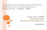 DE PROFESSORES NO ACTO ALFABETIZAÇÃO NA DADE …ceale.fae.ufmg.br/app/webroot/files/uploads/palestras_do_pnaic/for... · projeto, foi explorada para enriquecer a aquisição dos