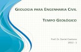 GEOLOGIA PARA ENGENHARIA IVIL - caetano.eng.br · Exercícios mínimos: 1, 4, 8, 9 (exercícios pág 267/268) e para pensar: 11 (pág 268) TEMPO GEOLÓGICO. Dimensão do Tempo Geológico