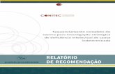 Cardíacos Eletrônicos Implantáveis. Sequenciamento ...conitec.gov.br/images/Consultas/Relatorios/2018/RELATORIO_CP_EXOMA.pdf · Sequenciamento completo do exoma para investigação