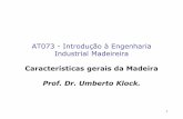 AT073 - Introdução à Engenharia Industrial Madeireira · Monocotiledôneas (palmáceas, gramíneas) Dicotiledôneas (folhosas fibras curtas) ... encontra entre a madeira e a casca.