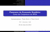 Panorama da Economia Brasileira: Carta de Conjuntura do IPEA · Setor Externo Cr edito e Mercado Financeiro Finan˘cas Publicas Not cias da Semana Panorama da Economia Brasileira: