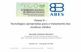 Painel 4 – Tecnologias apropriadas para o tratamento dos ... · Geraldo A. Reichert - XI Seminário Nacional de Resíduos Sólidos da ABES - Brasília, 2014 Painel 4 – Tecnologias