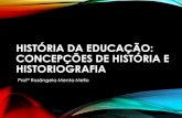HISTÓRIA DA EDUCAÇÃO: CONCEPÇÕES DE HISTÓRIA E HISTORIOGRAFIAprofrosangelamenta.pbworks.com/.../106643547/concepcoes_historia.pdf · CONCEITO DE HISTÓRIA História é uma ciência