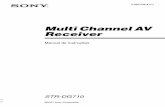 Multi Channel AV Receiver - docs.sony.com · 2PT Para reduzir o risco de incêndio ou choqu e eléctrico não exponha o aparelho à chuva ou humidade. Para evitar incêndios, não