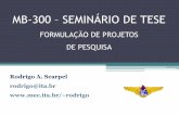 MB-300 SEMINÁRIO DE TESE - DIVISÃO DE ENGENHARIA ...rodrigo/Disciplinas/MB300/S03.pdf · Definição da estratégia da pesquisa e forma de ... deve anexar documento tipo DOC ou