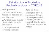 Estatística e Modelos Probabilísticos - COE241classes/est-prob-2012/slides/aula_7.pdf · complementar em escala log-log e procurar por uma relação linear com coeficiente p ...