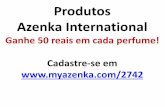 Produtos Azenka International - AGUASONLINE · BackOffice - Aze nka Int err Azenka Internetional C myazenka.com Azenka 01 Contr atipo Essencial Masc RS75, 00 NEWSLETTER Cada afiliado