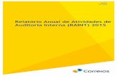 Relatório Anual de Atividades de Auditoria Interna (RAINT ... · objetivando o estabelecimento de um ambiente que respeite não apenas os valores, interesses e expectativas da instituição