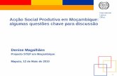 Denise Magalhães - IESE | Instituto de Estudos Sociais e ... · Qual será a melhor metodologia a utilizar para o caso de Moçambique? Exemplo: •Auto selecção : o O processo