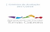 Critérios de Avaliação 2017/2018 - agr-tc.pt · Português – 3º ano 82 Inglês, Alemão, Espanhol, Comunicar em Alemão e Comunicar em ... avaliação tem por objetivo a melhoria