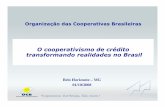 O cooperativismo de crédito transformando realidades no Brasil · “Transformando realidade no Brasil ... pagamento de impostos pelo associado, uma contribuição aos governos estaduais