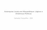 Municipalização em Moçambique: Lógicas e Dinâmicas Políticas · Dinâmicasde autarcizaçãoem Moçambique – Cont • O que é um facto: houve primeiraseleições municipaisem