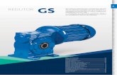 GS REDUTOR GS · Esta classe foi projetada para o acionamento de todo tipo de máquinas e aparelhos de baixa velocidade. A característica principal desta linha de redutores é uma