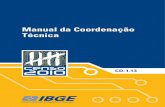 Manual da Coordenação Técnica - IBGE · Todos esses manuais contêm um conjunto de conteúdos técnicos, operacionais, administrativos e gerenciais, que embasam a operação censitária.